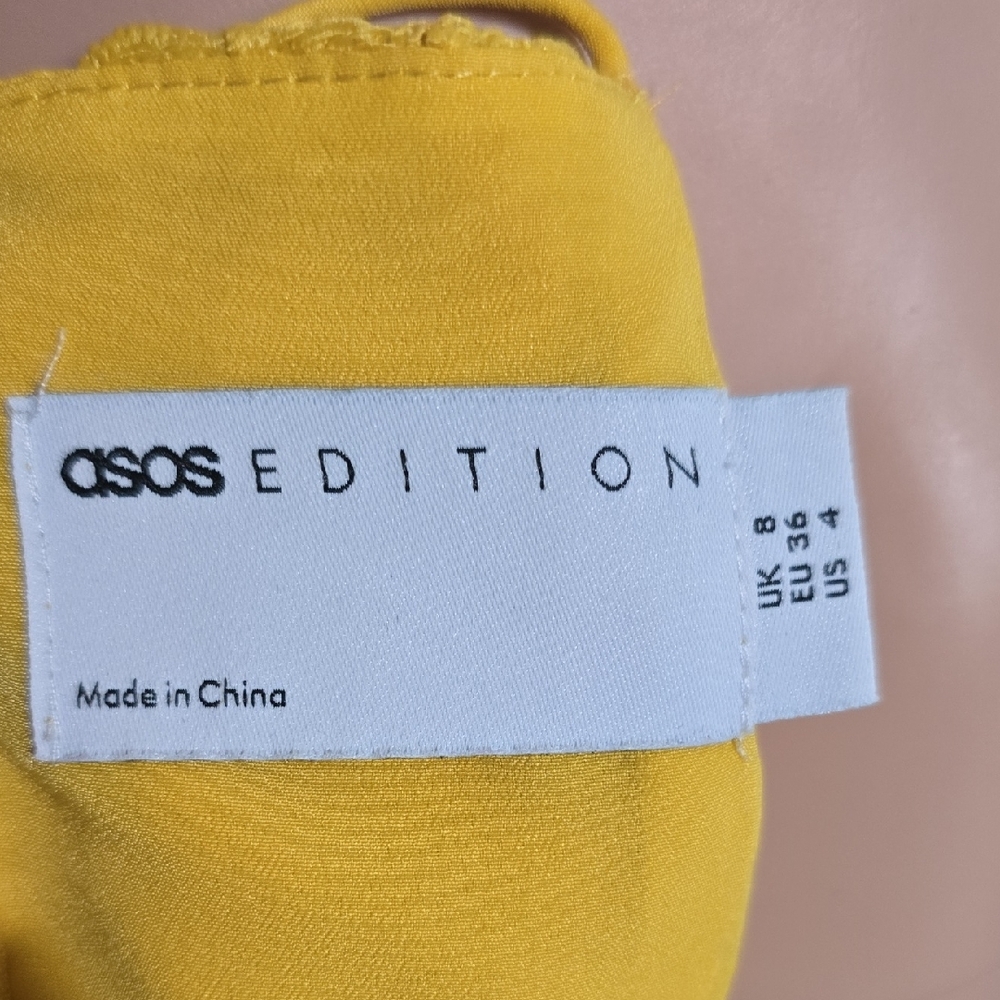 #58. ASOS Yellow Smocked Tiered Sundress. - Picture 5 of 6